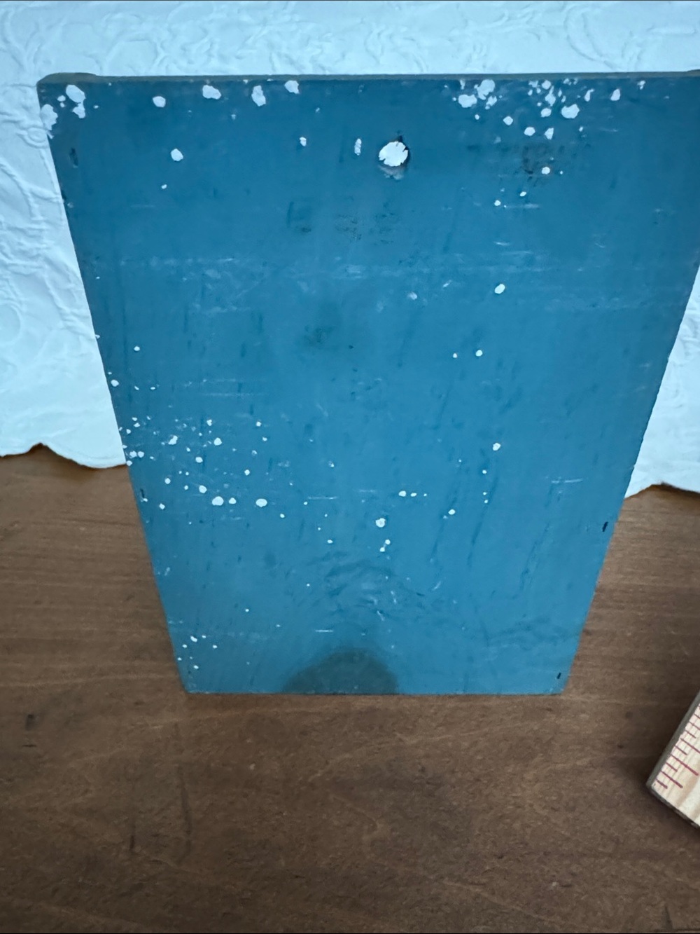Blue Wooden Wall Pocket with Red Heart Accent - Picture 4 of 5